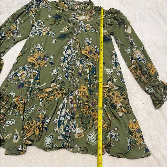 Free People Green and Orange Ruffled Tiered Sundress - Picture 5 of 9